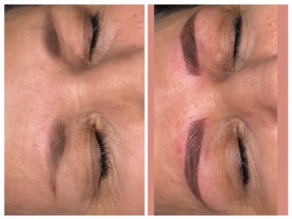 Microblading înainte și după, lucrarea 2